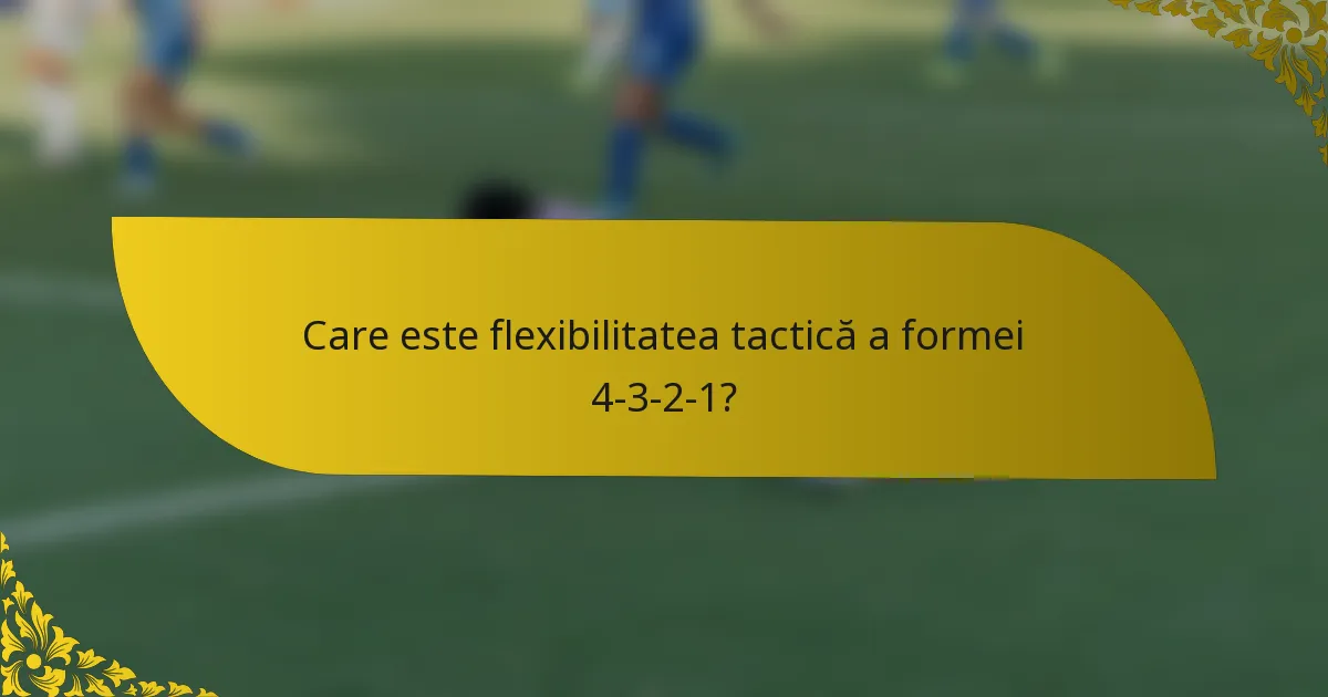 Care este flexibilitatea tactică a formei 4-3-2-1?