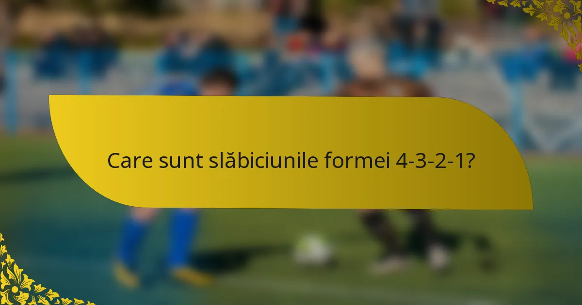 Care sunt slăbiciunile formei 4-3-2-1?