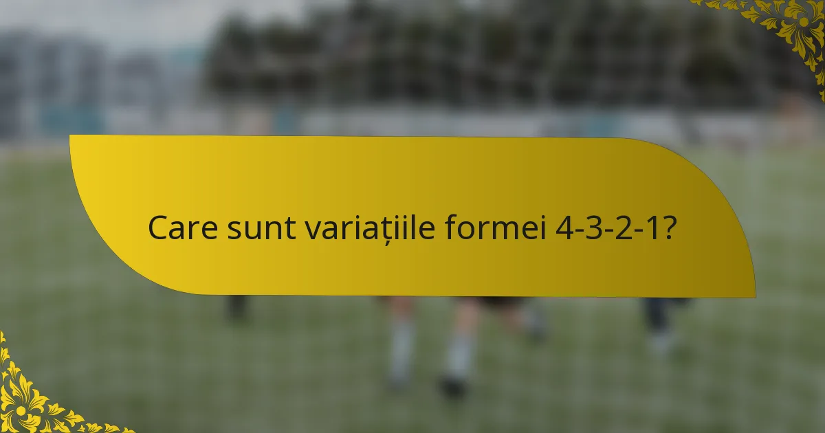 Care sunt variațiile formei 4-3-2-1?