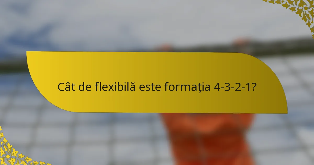 Cât de flexibilă este formația 4-3-2-1?