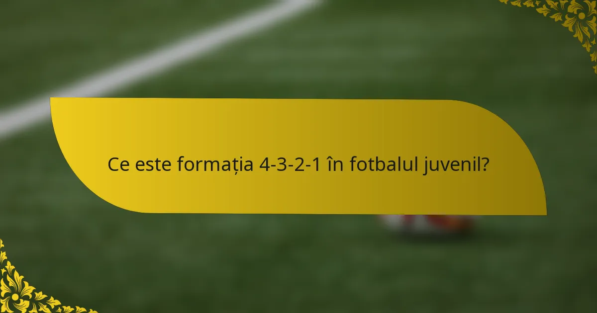 Ce este formația 4-3-2-1 în fotbalul juvenil?