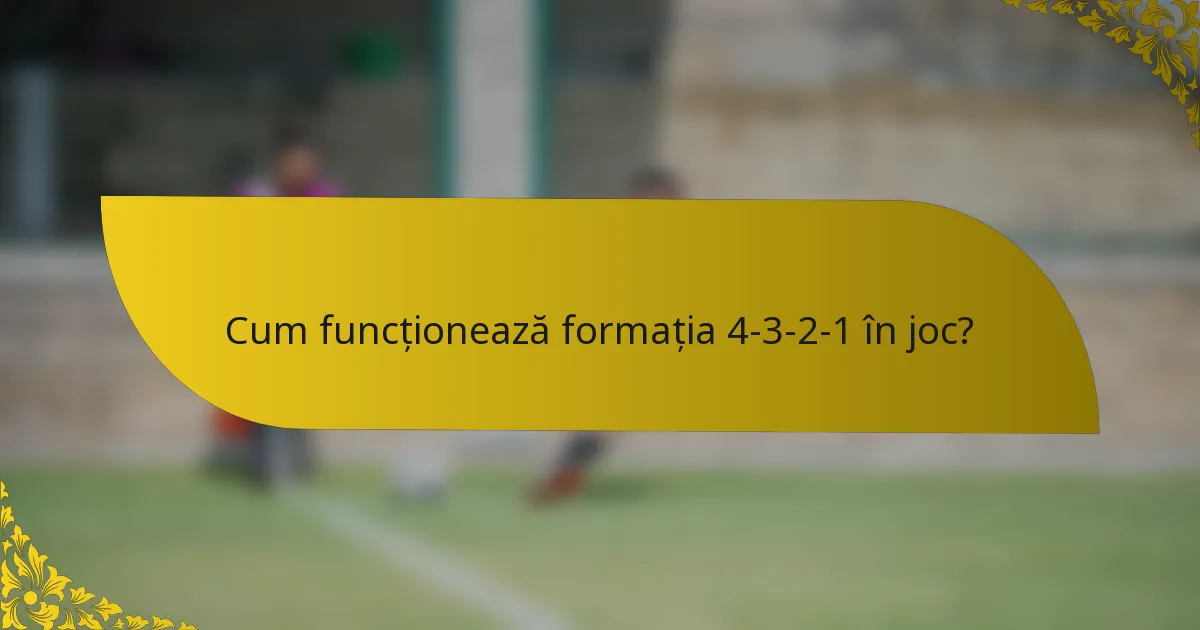 Cum funcționează formația 4-3-2-1 în joc?