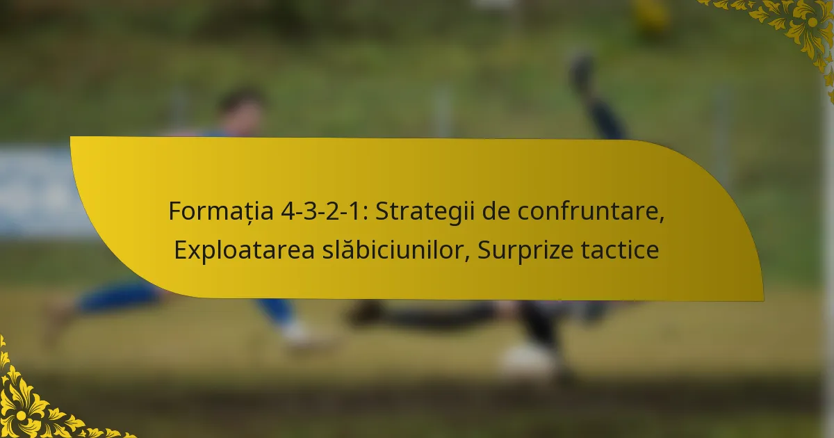 Formația 4-3-2-1: Strategii de confruntare, Exploatarea slăbiciunilor, Surprize tactice