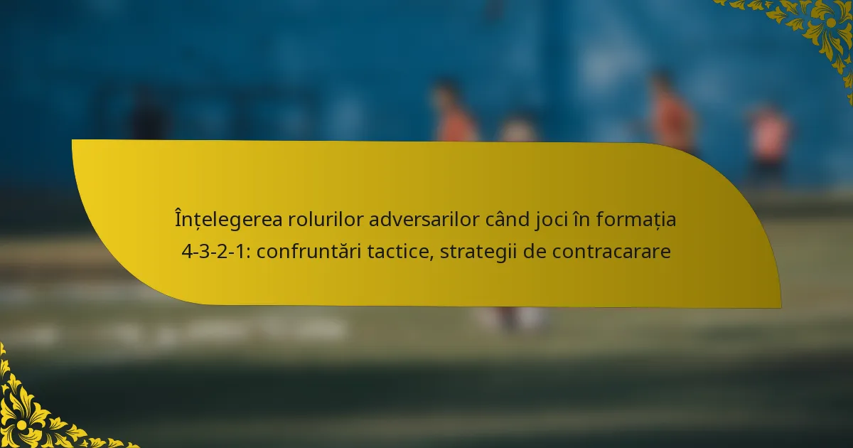 Înțelegerea rolurilor adversarilor când joci în formația 4-3-2-1: confruntări tactice, strategii de contracarare
